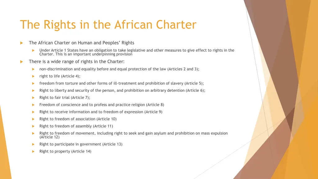 the rights in the african charter