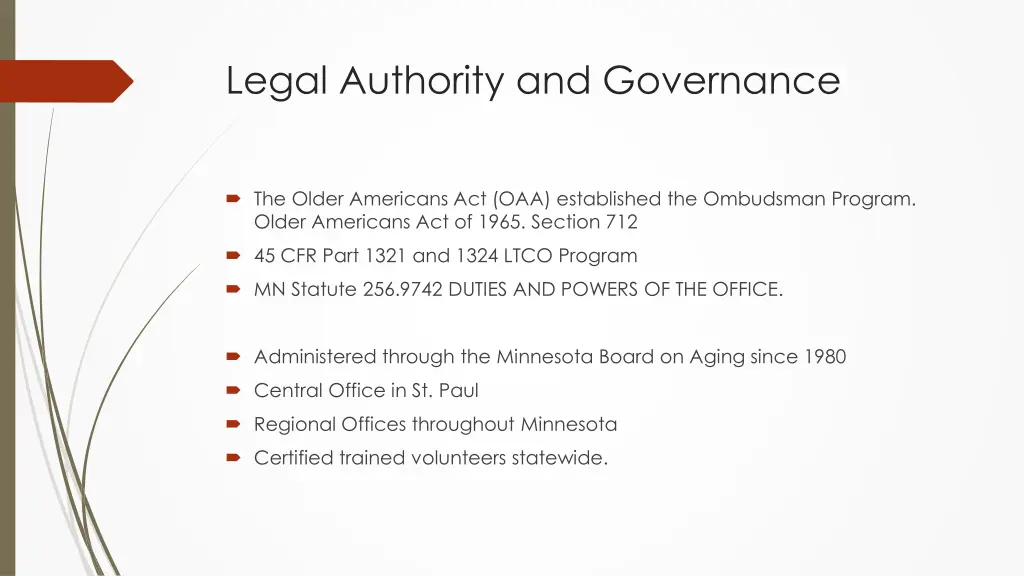 legal authority and governance