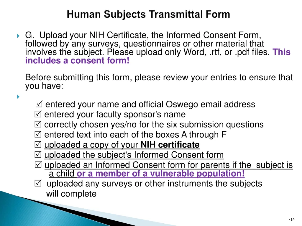 g upload your nih certificate the informed