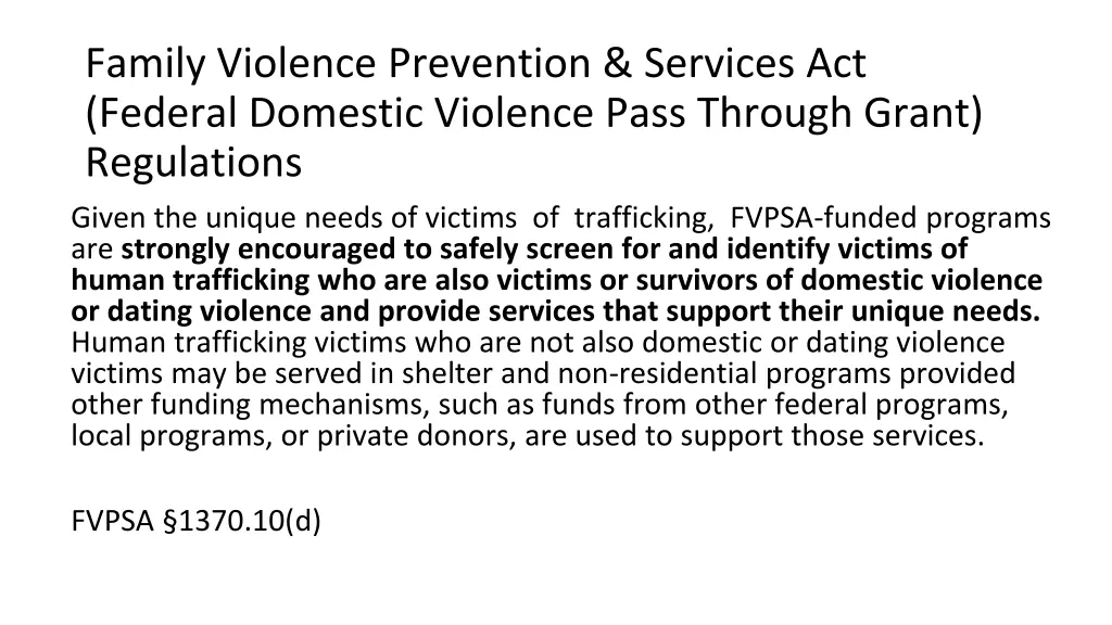 family violence prevention services act federal