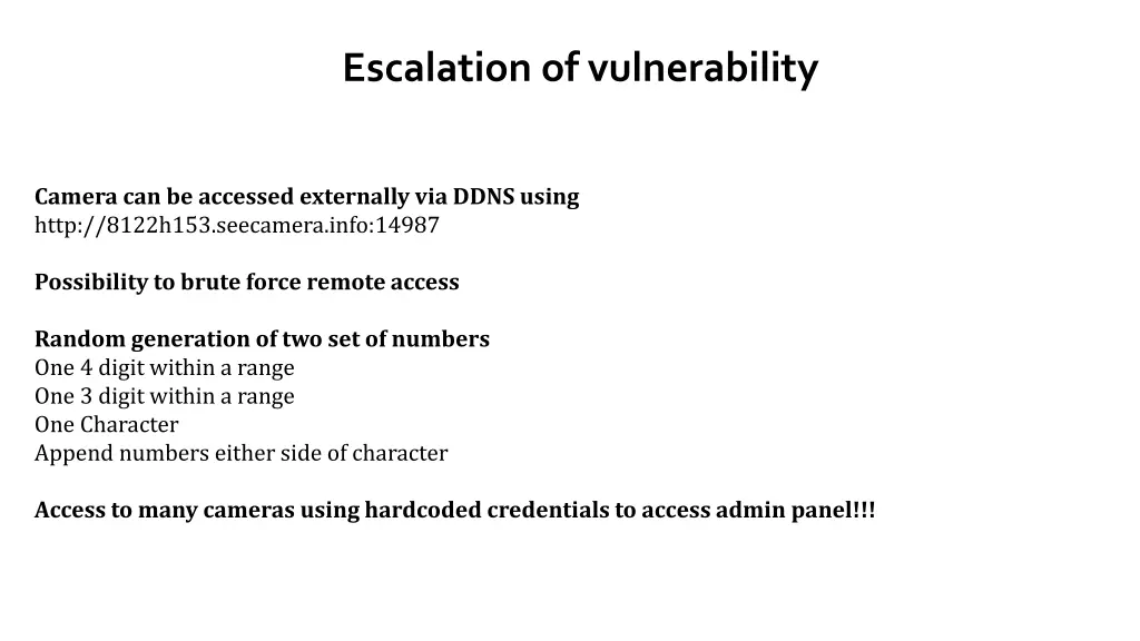 escalation of vulnerability 2