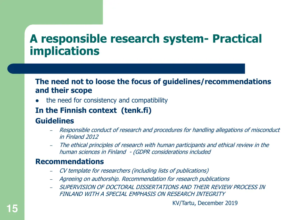 a responsible research system practical