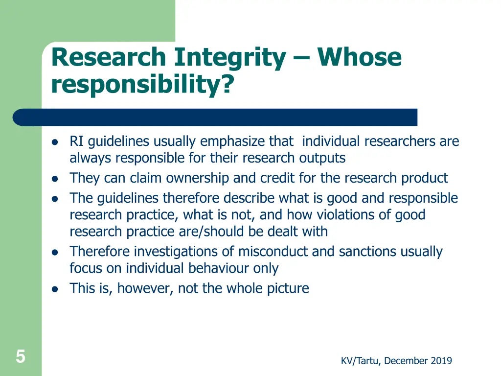 research integrity whose responsibility