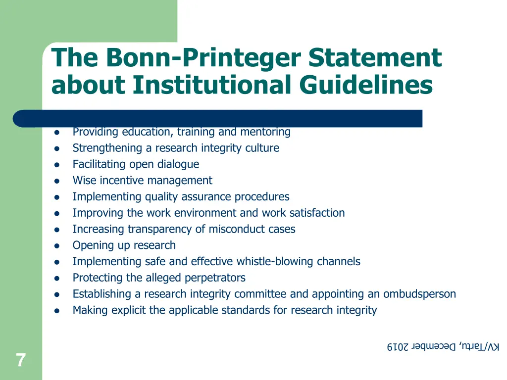 the bonn printeger statement about institutional