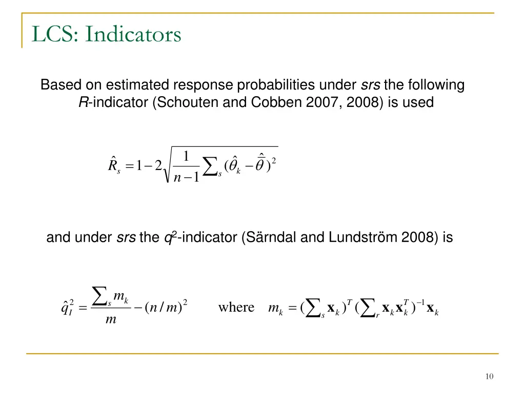 lcs indicators