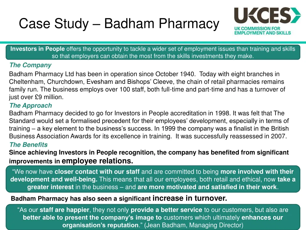 case study badham pharmacy