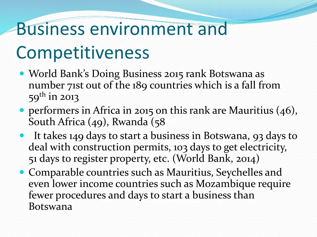 business environment and competitiveness