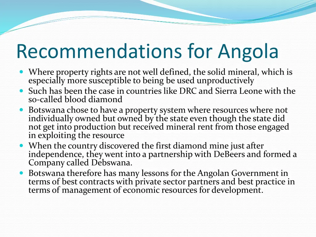 recommendations for angola 3