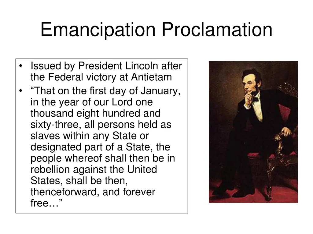 emancipation proclamation