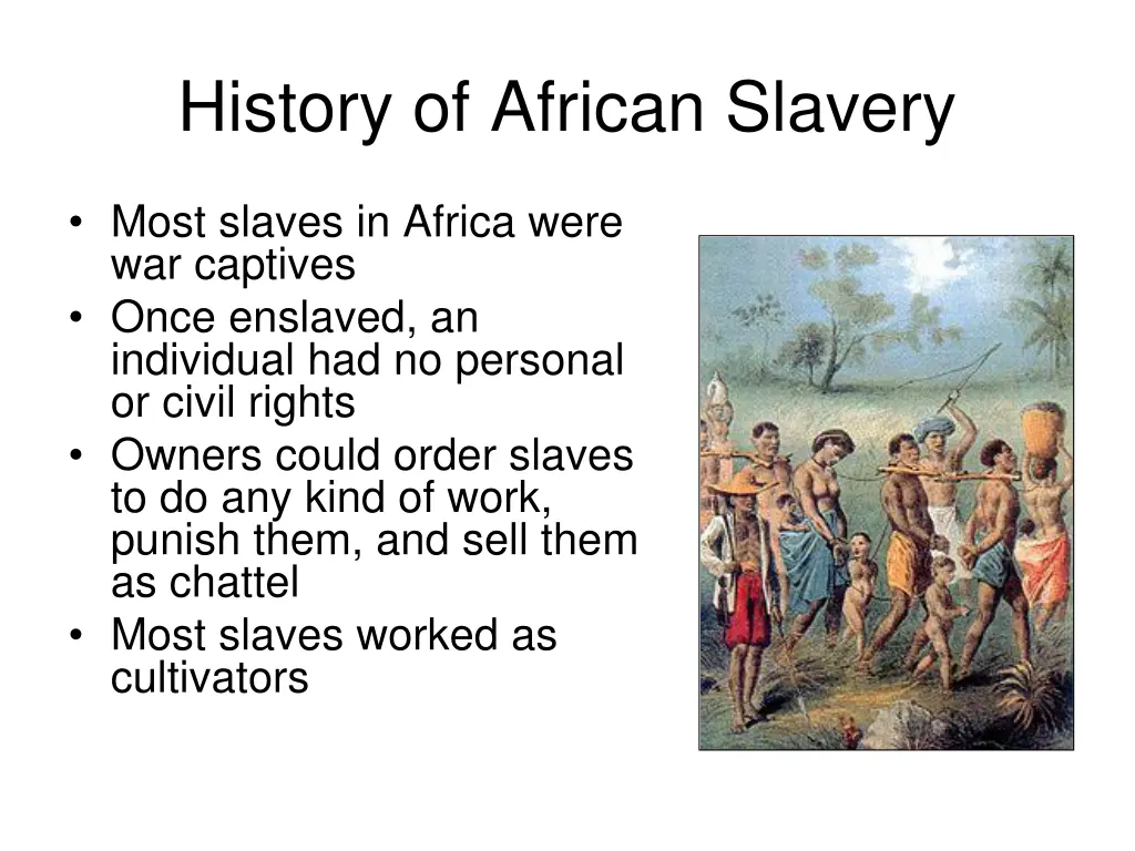 history of african slavery 1