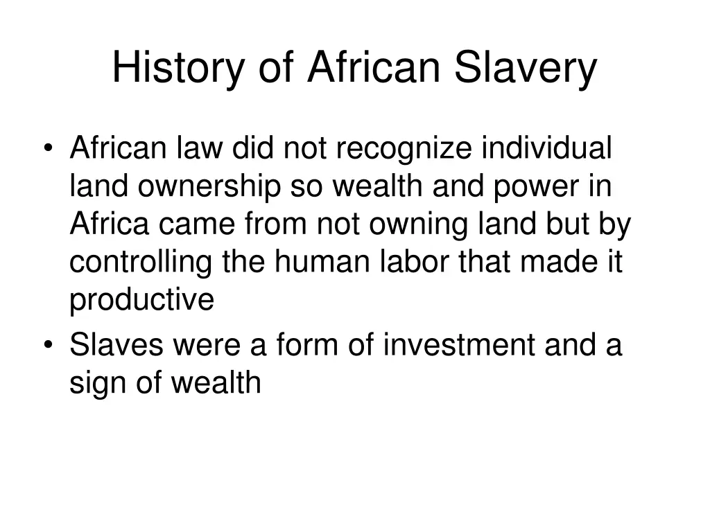 history of african slavery 2