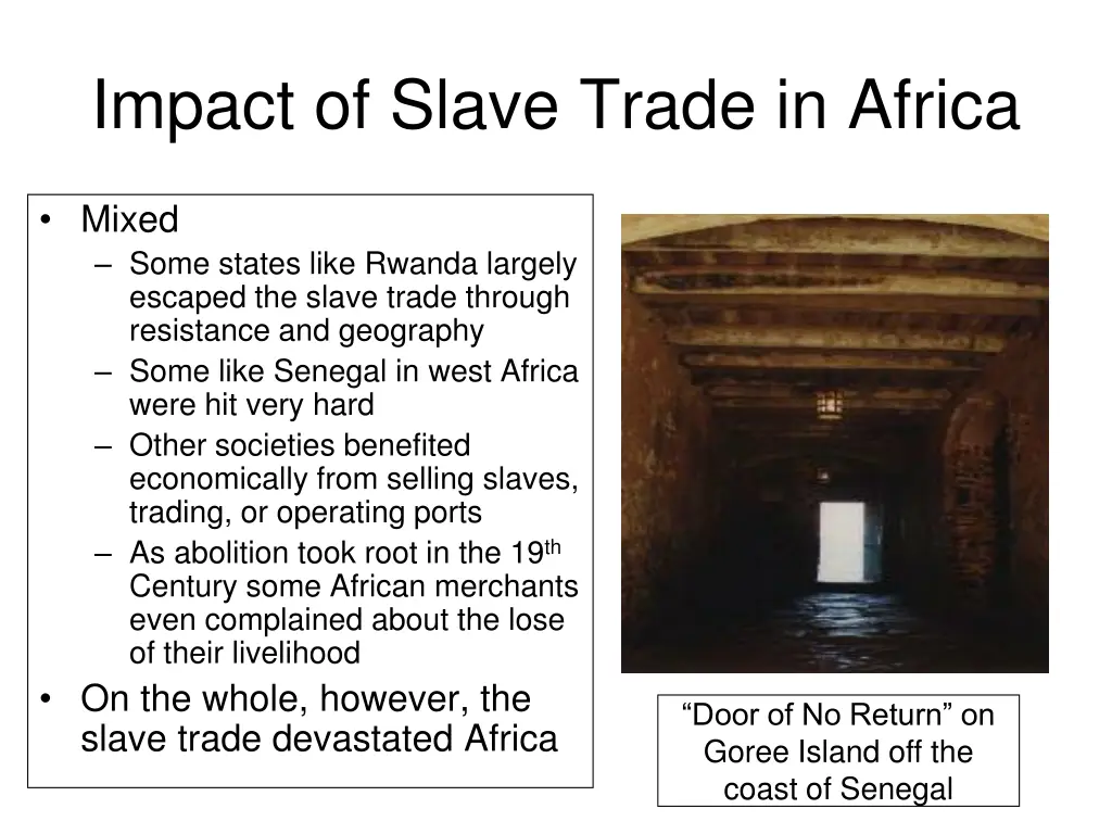 impact of slave trade in africa