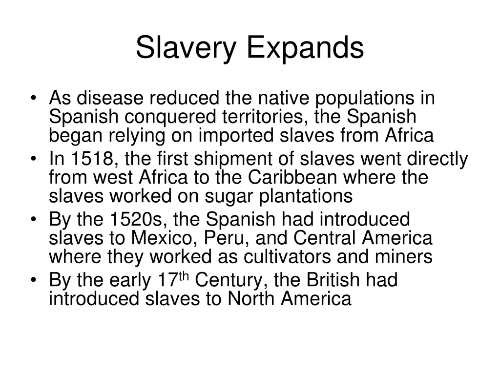 slavery expands