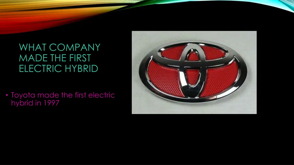 what company made the first electric hybrid