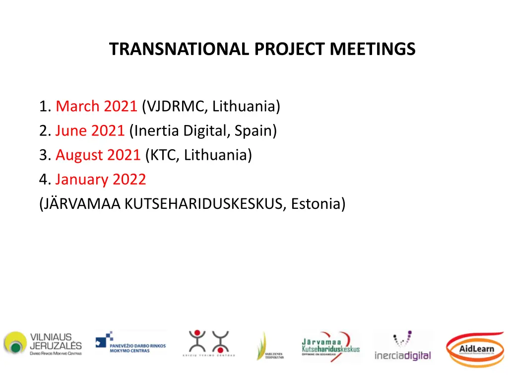 transnational project meetings