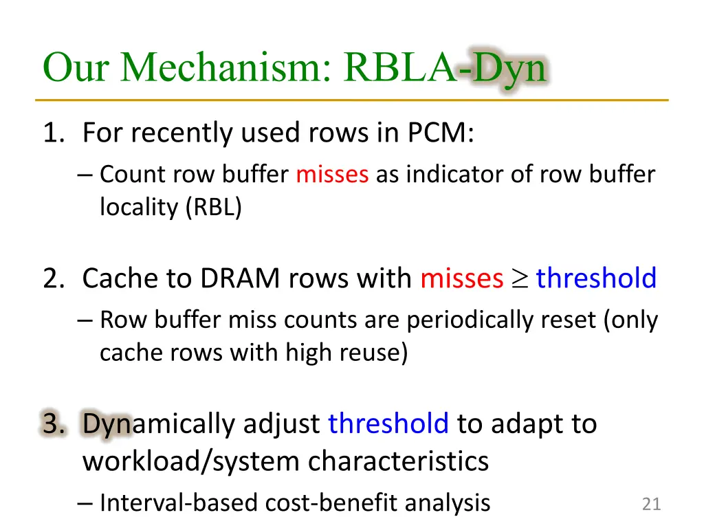 our mechanism rbla dyn