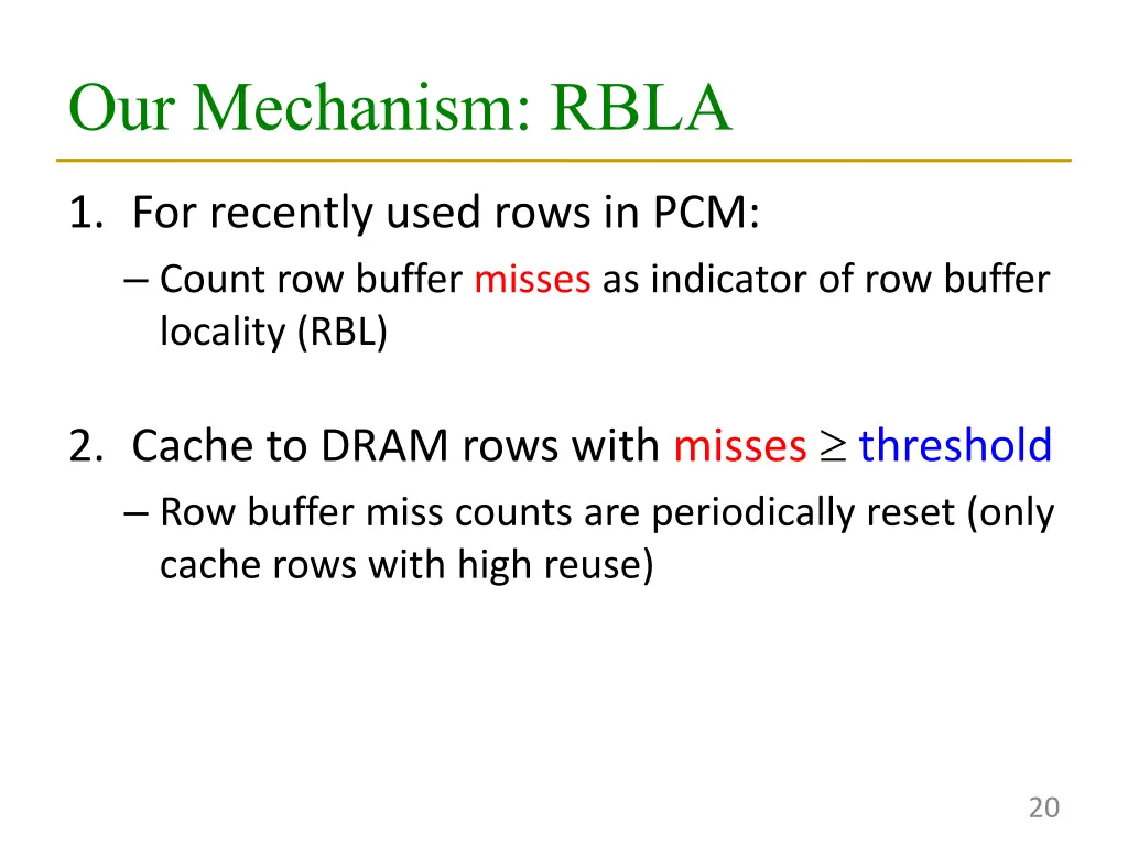 our mechanism rbla