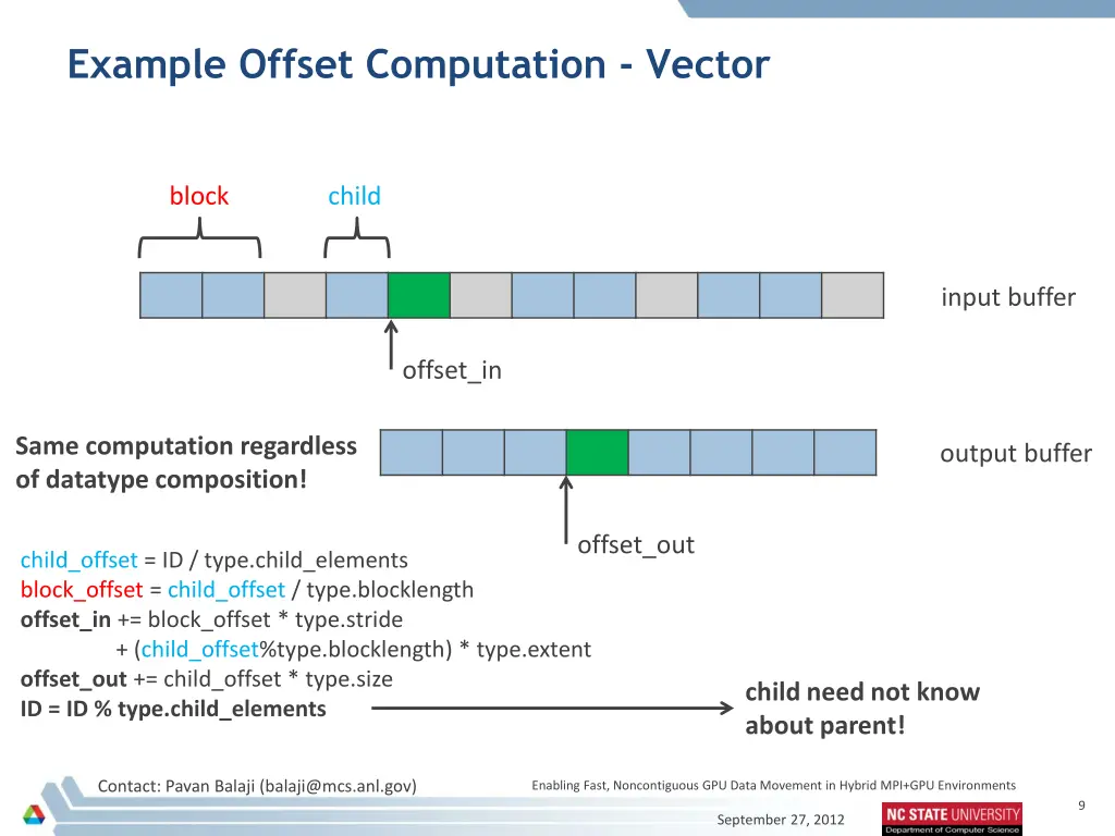 example offset computation vector