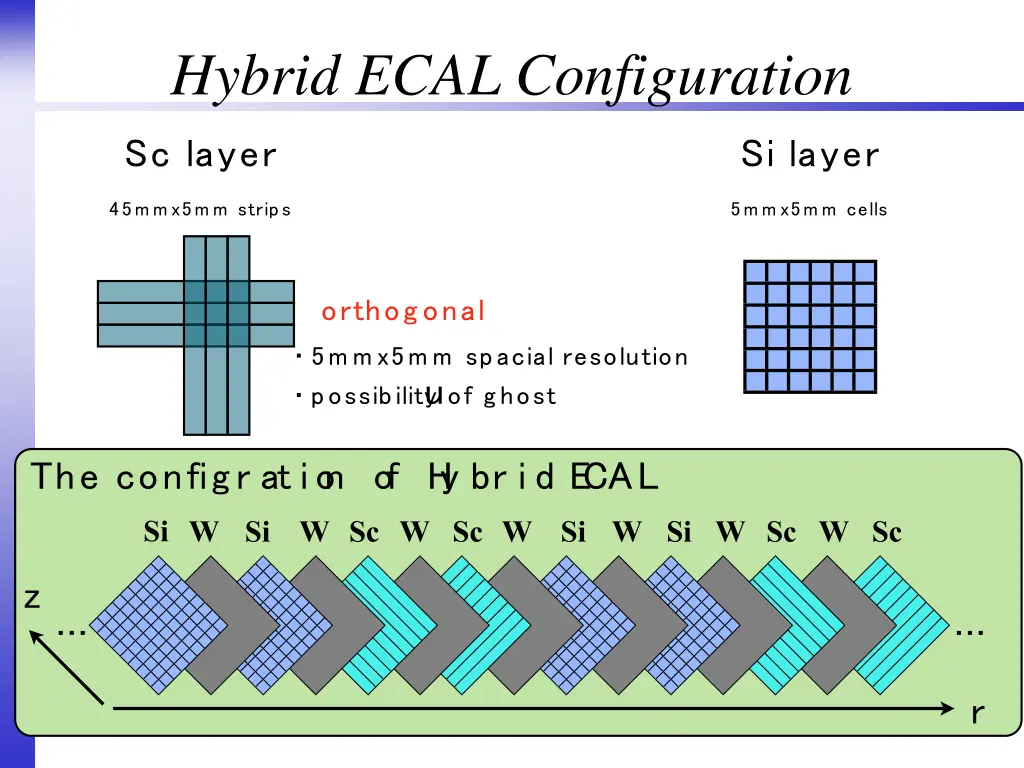 hybrid ecal configuration