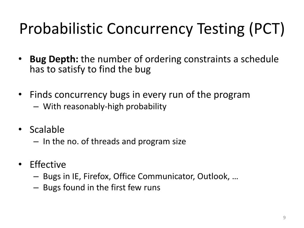 probabilistic concurrency testing pct