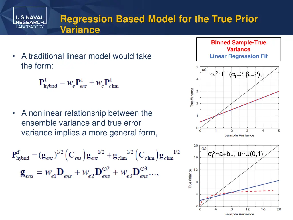 regression based model for the true prior variance 1