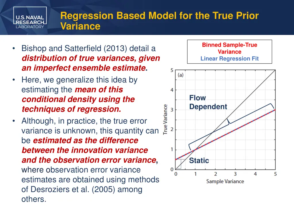 regression based model for the true prior variance