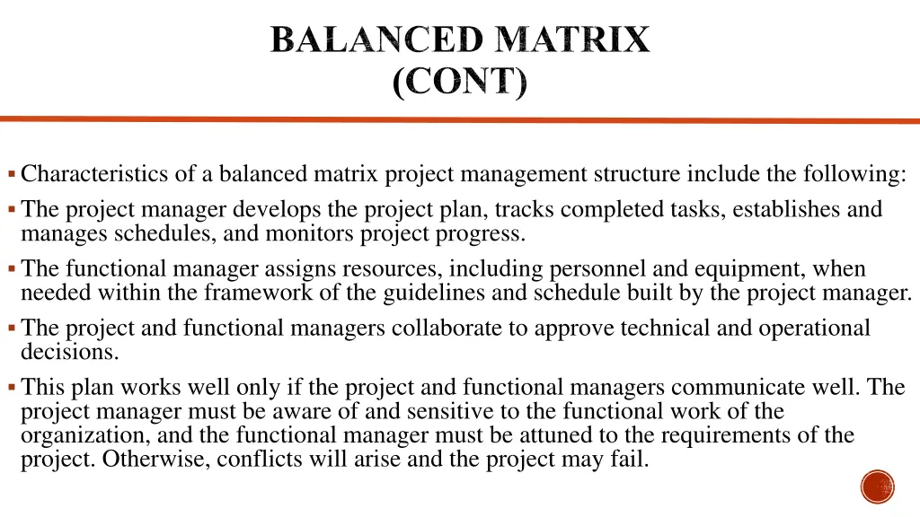 balanced matrix cont