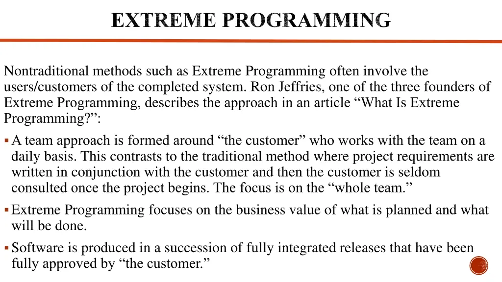 extreme programming 1