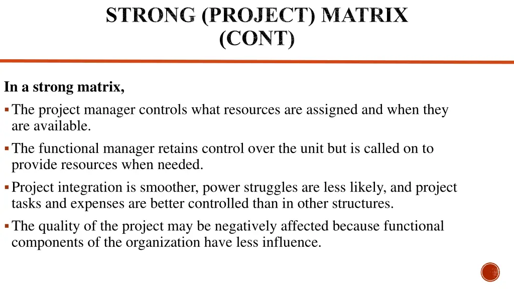 strong project matrix cont