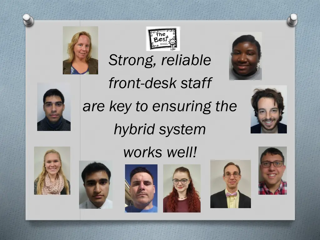 strong reliable front desk staff