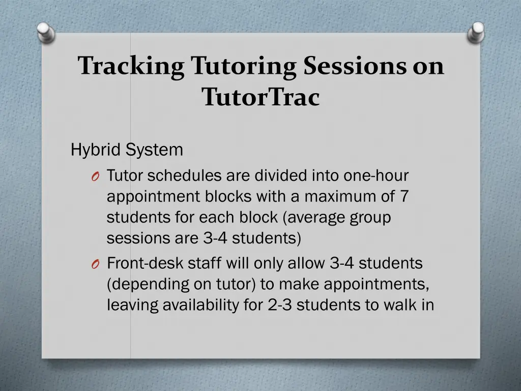 tracking tutoring sessions on tutortrac 2