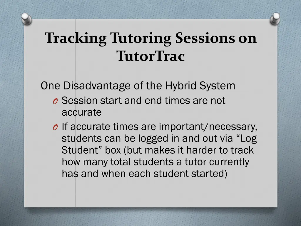 tracking tutoring sessions on tutortrac 4