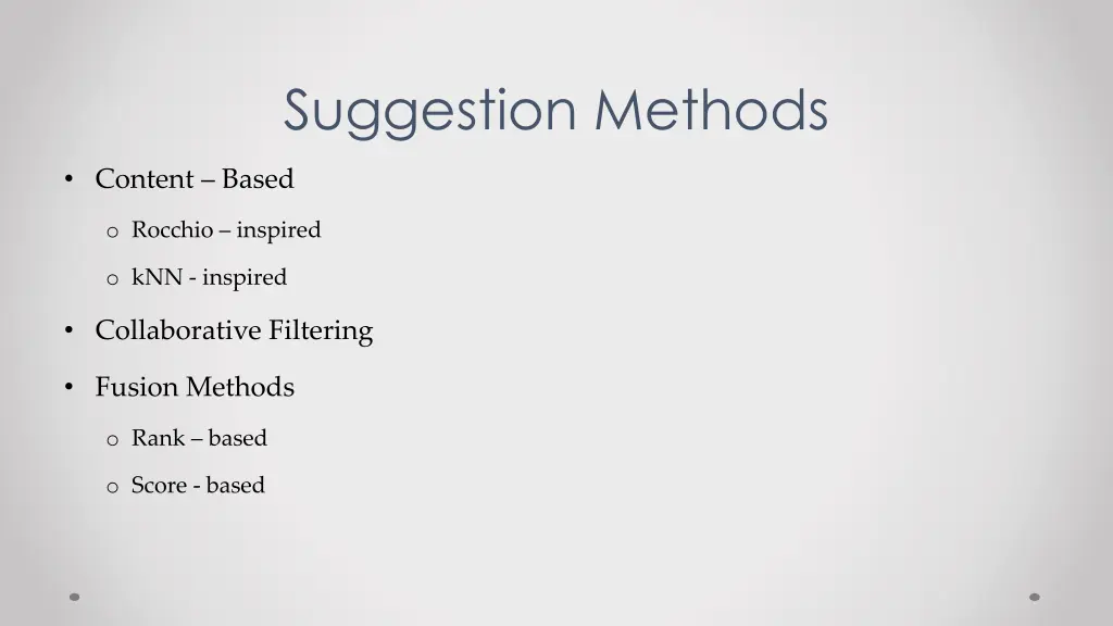 suggestion methods 1