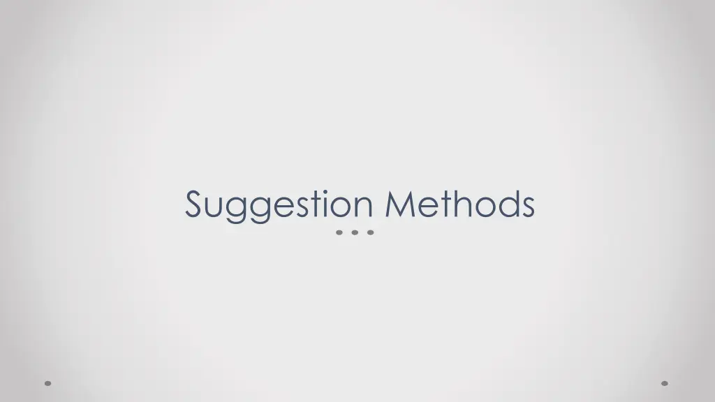 suggestion methods