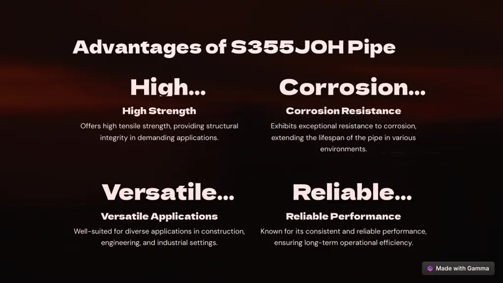 advantages of s355joh pipe