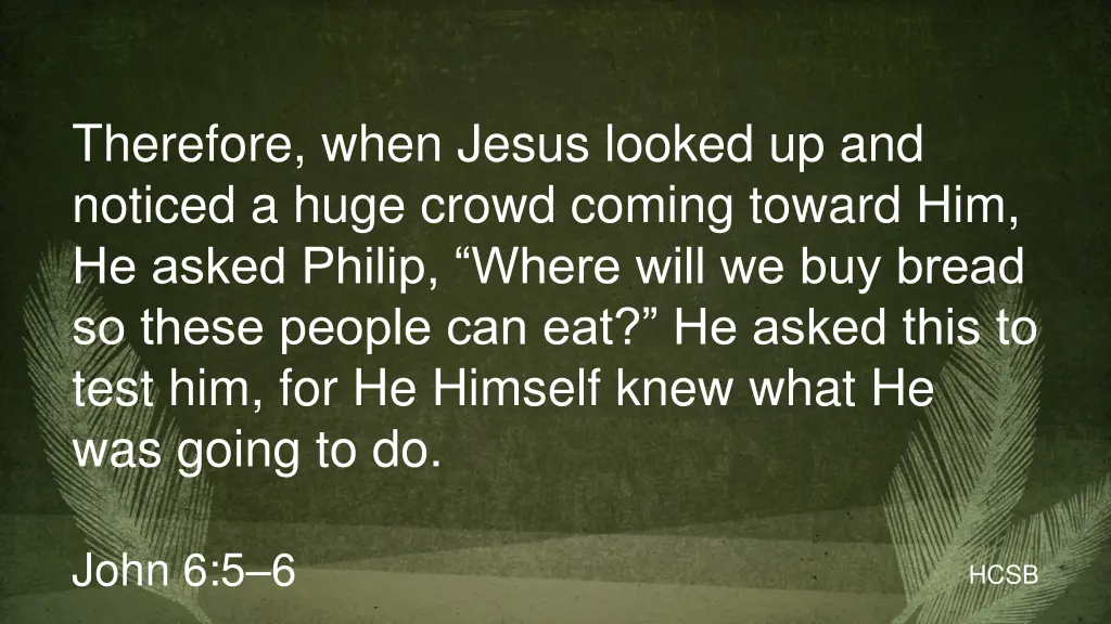 therefore when jesus looked up and noticed a huge