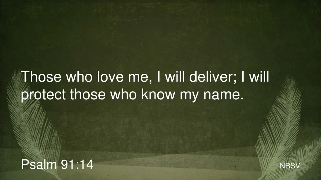 those who love me i will deliver i will protect