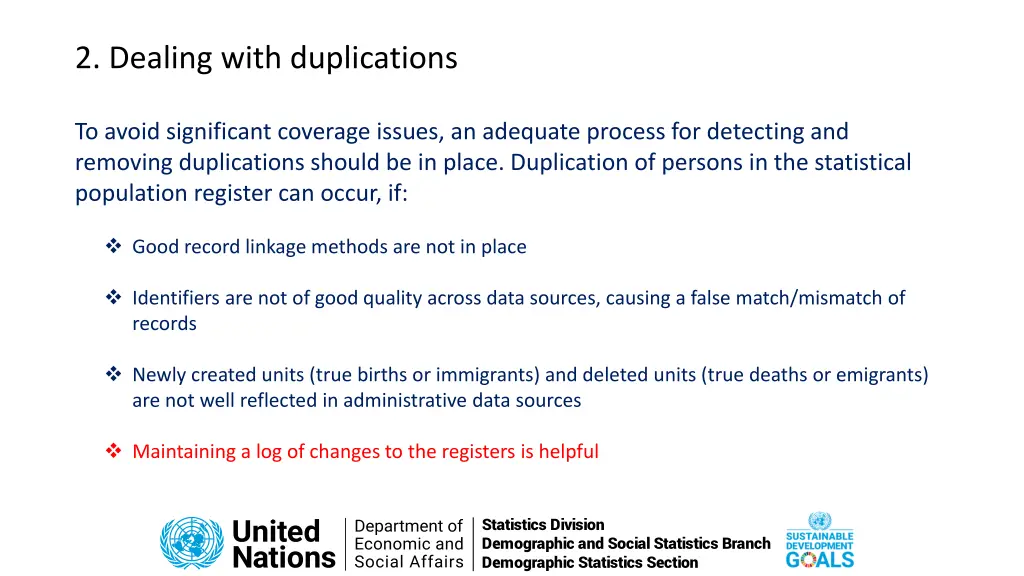 2 dealing with duplications