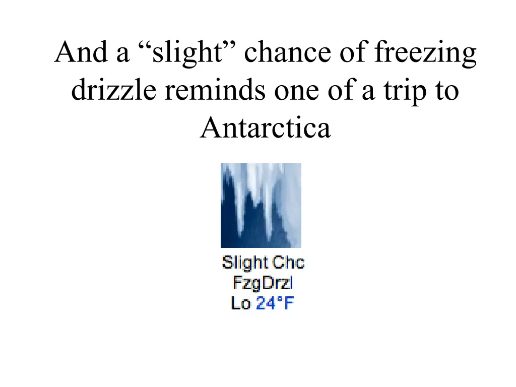 and a slight chance of freezing drizzle reminds