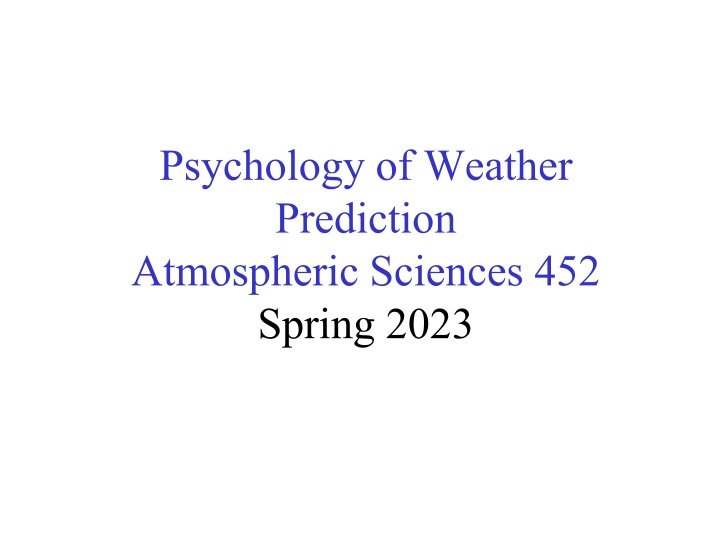 psychology of weather prediction atmospheric