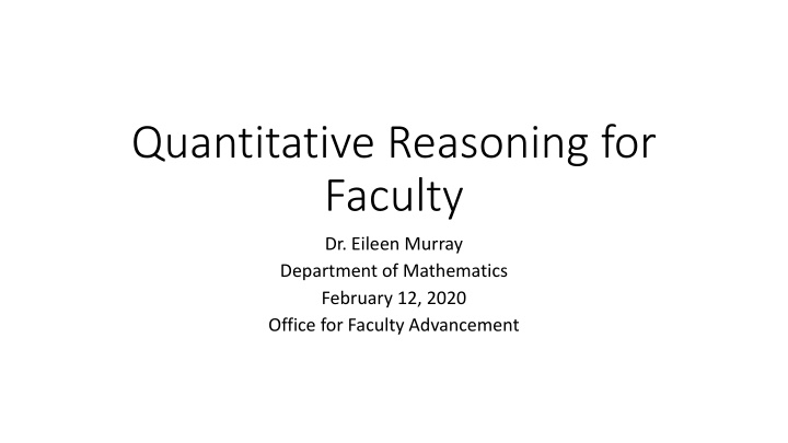 quantitative reasoning for faculty