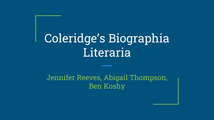 coleridge s biographia literaria