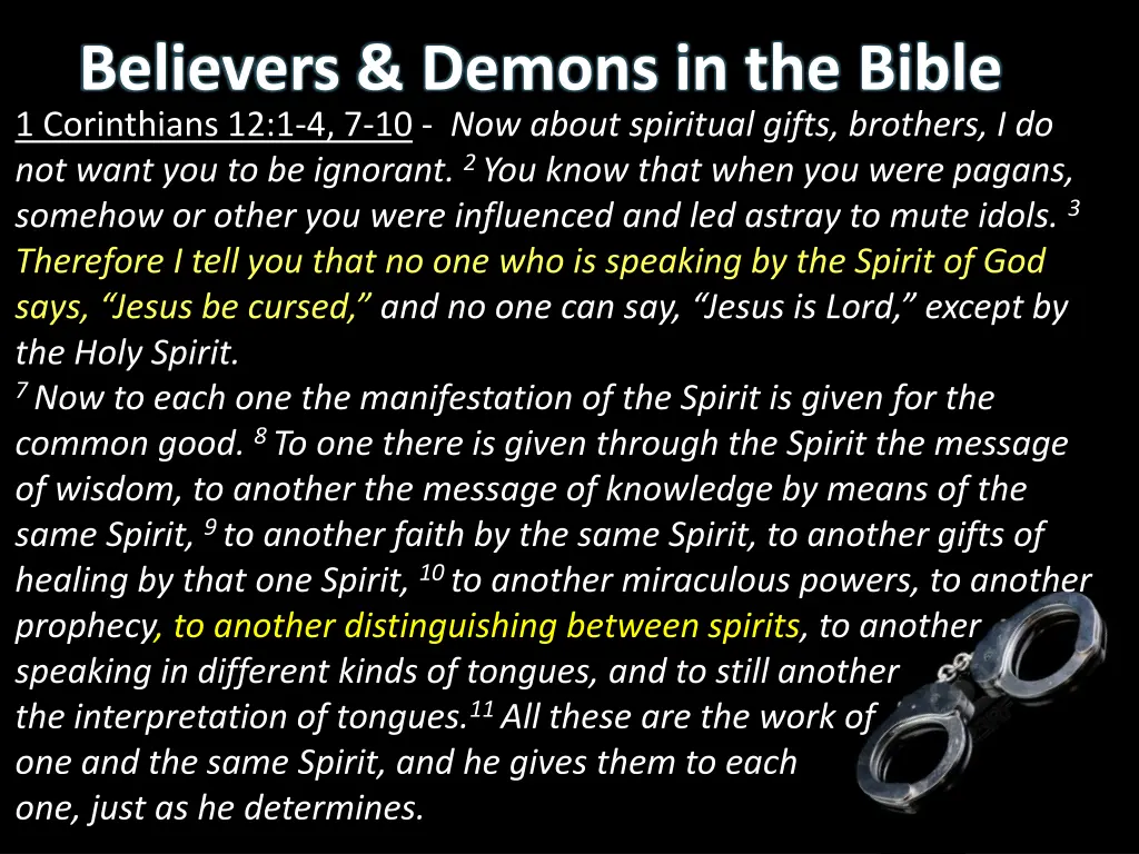 believers demons in the bible 1 corinthians