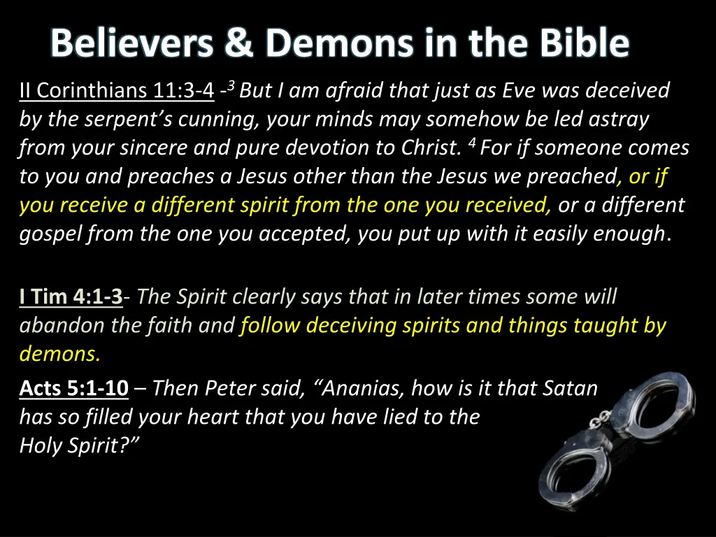 believers demons in the bible ii corinthians