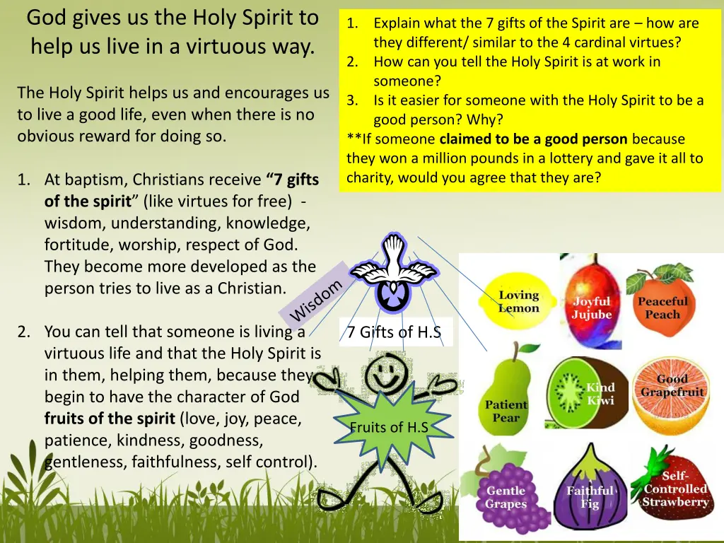 god gives us the holy spirit to help us live