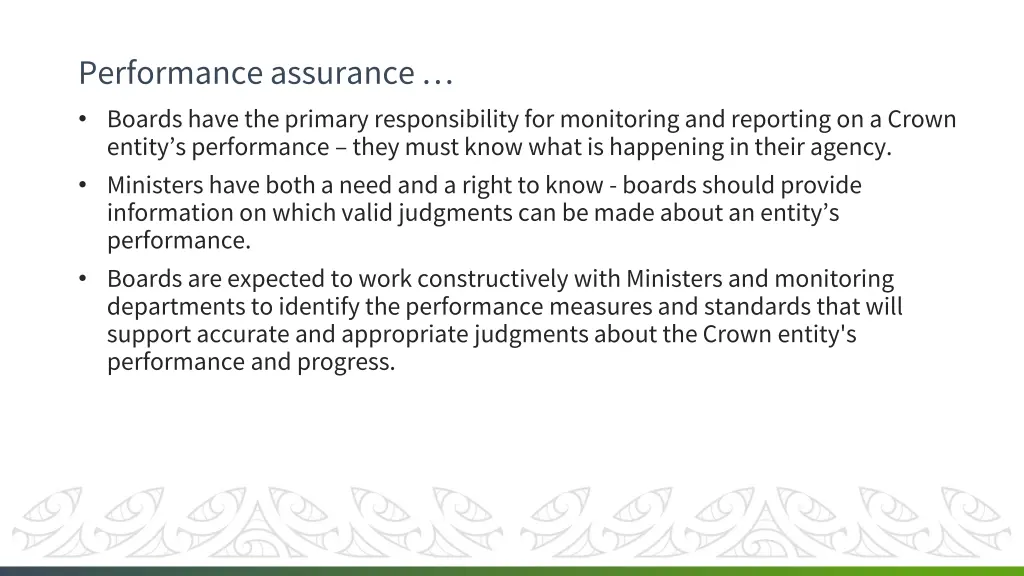 performance assurance boards have the primary