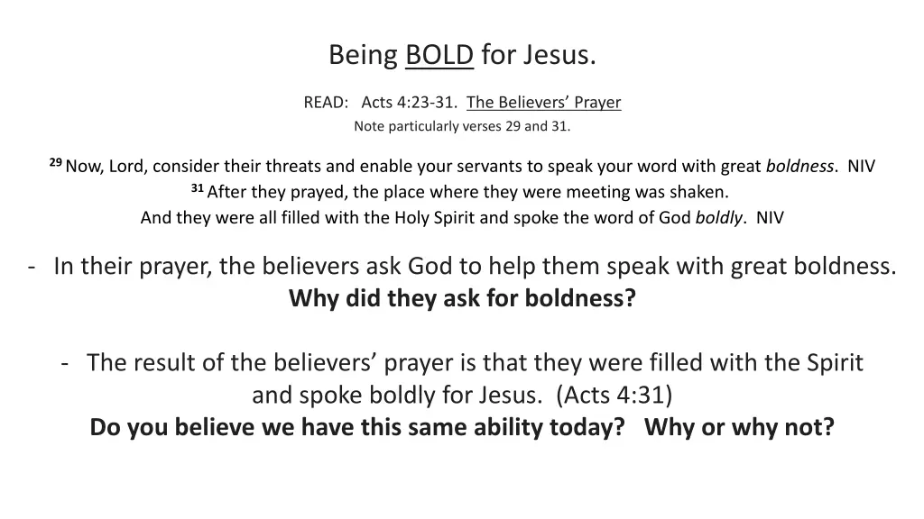 being bold for jesus