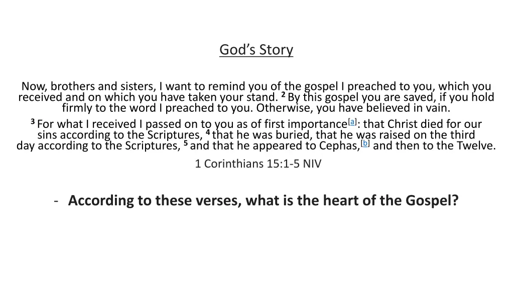 god s story