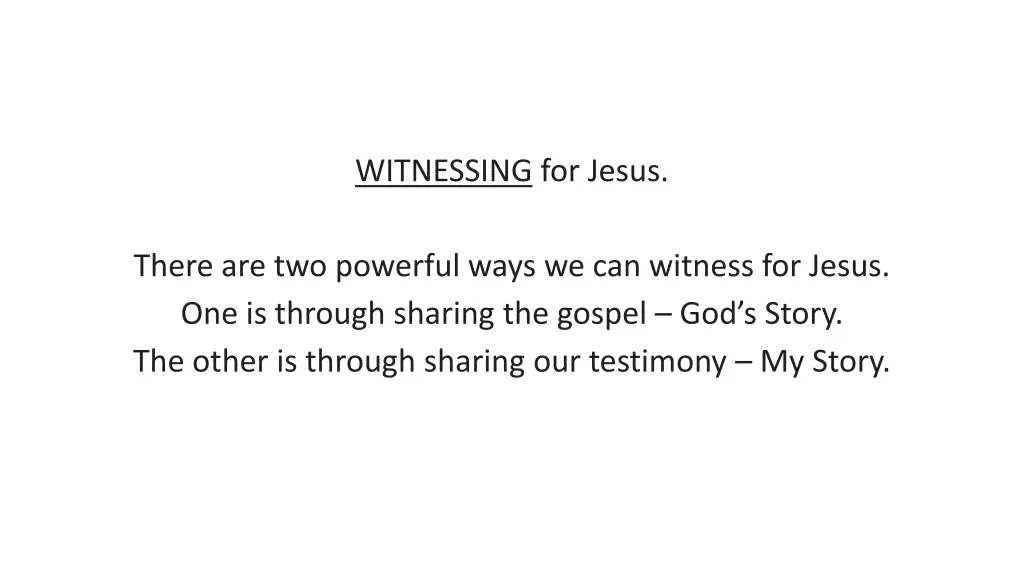 witnessing for jesus