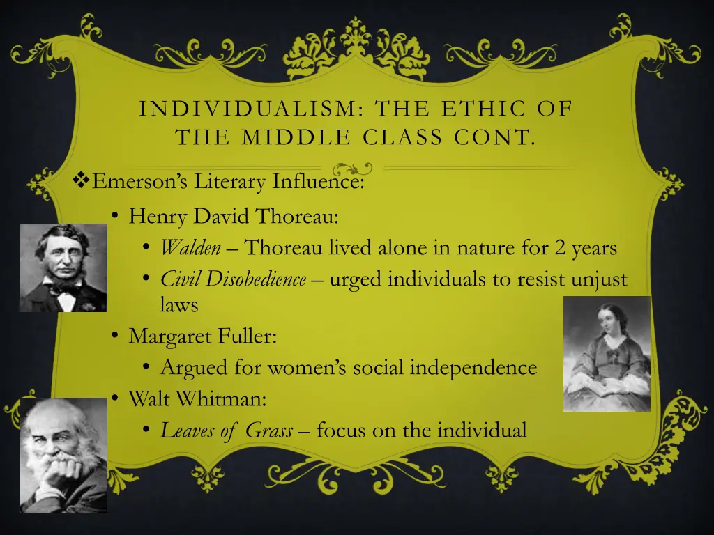 individualism the ethic of the middle class cont